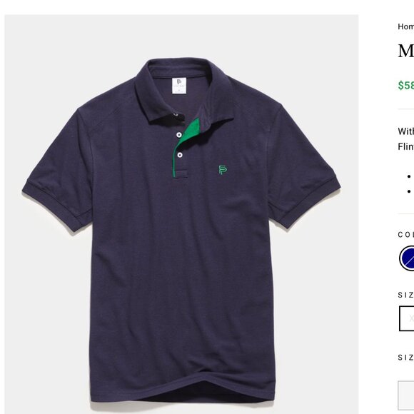 NEW Flint Park Short Sleeve Tipped Match Polo Navy Men's Small - Picture 5 of 6